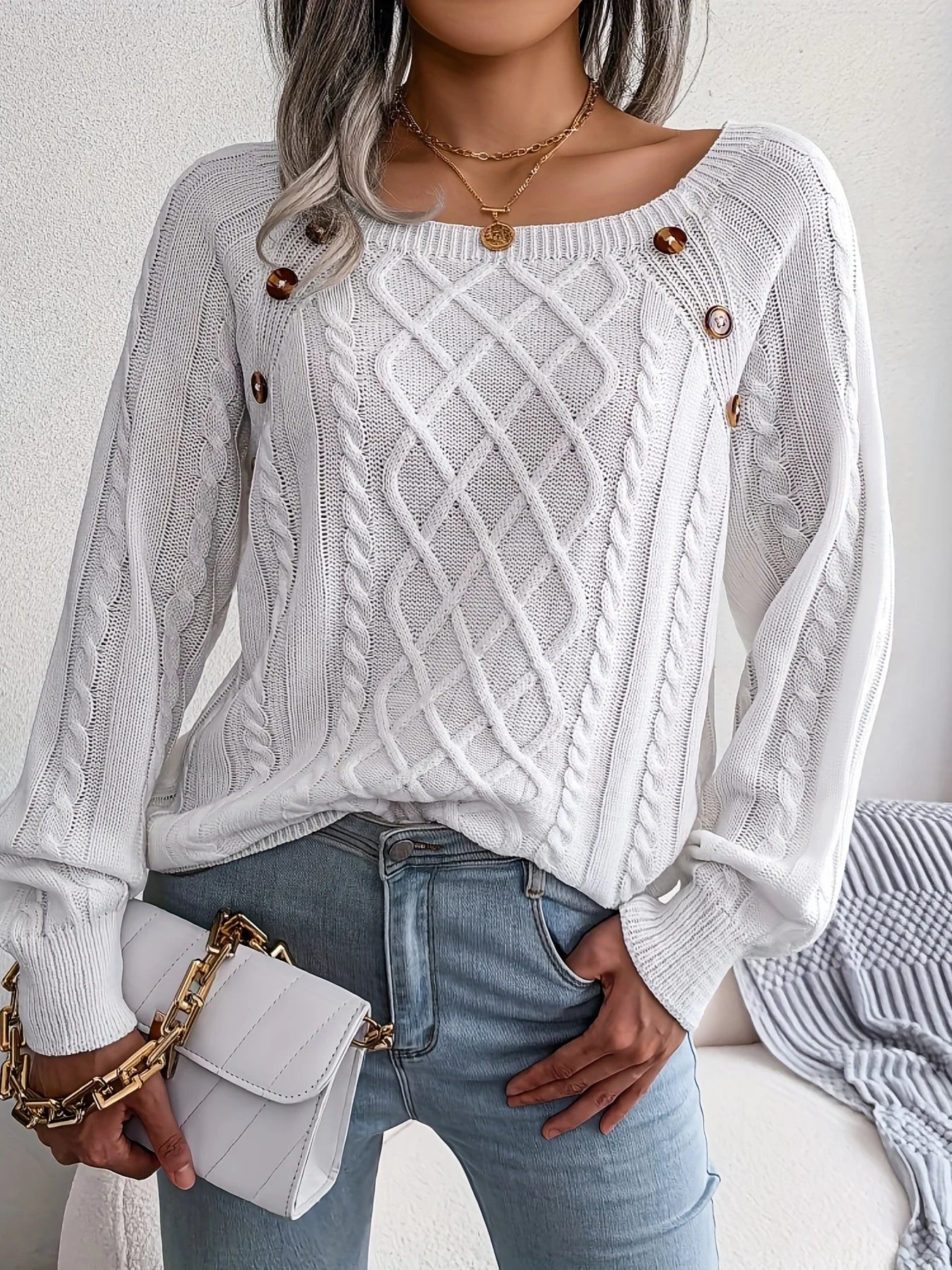 Elise Elegant Buttoned Jumper